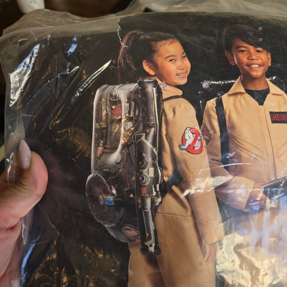 Disguise Ghostbusters Deluxe Child Costume Tan Jumpsuit Proton Pack Size S 4-6